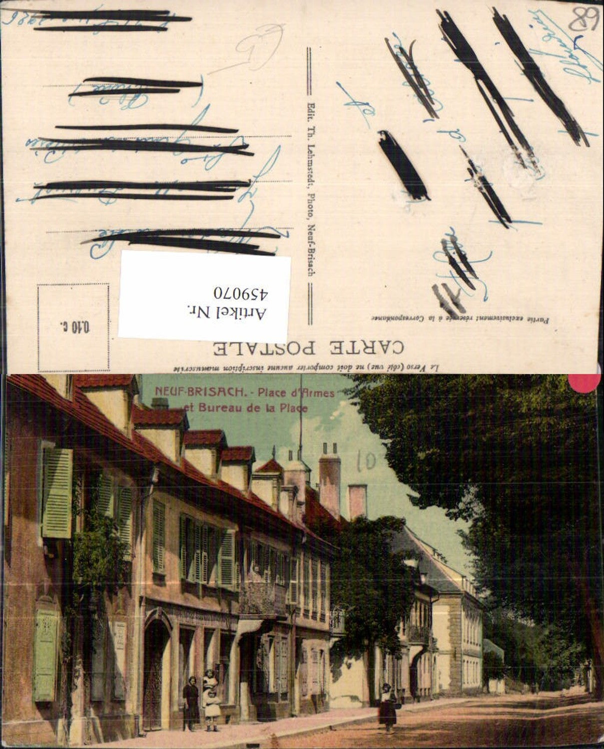 459070,Elsass Haut-Rhin Neuf-Brisach Place de Armes et Bureau de la Place