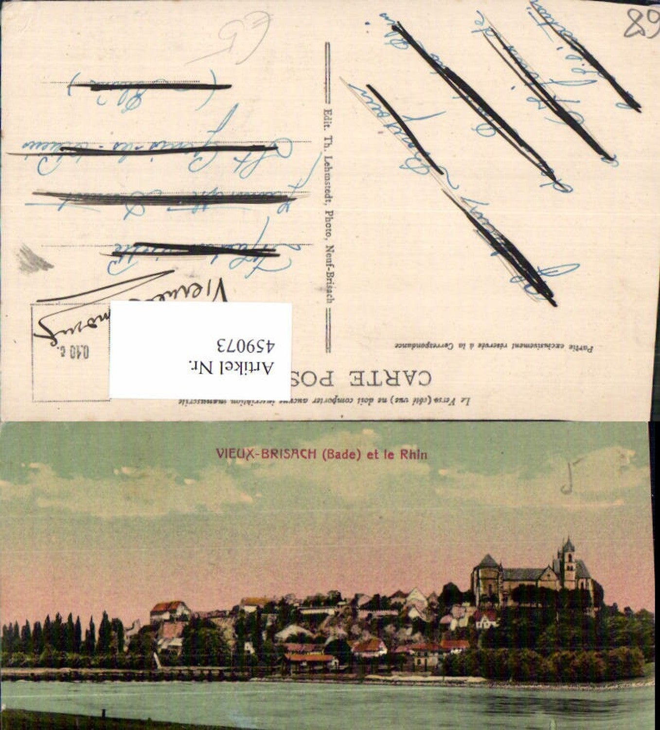 459073,Elsass Haut-Rhin Vieux-Brisach Bade et le Rhin