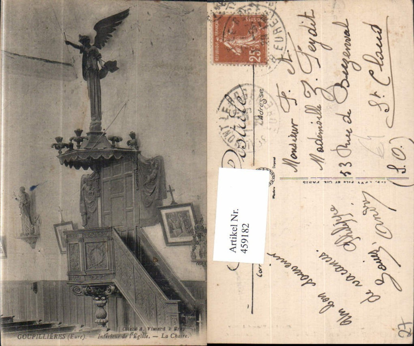 459182,Haute-Normandie Eure Goupillieres Interieur d l Eglise Kirche Innen