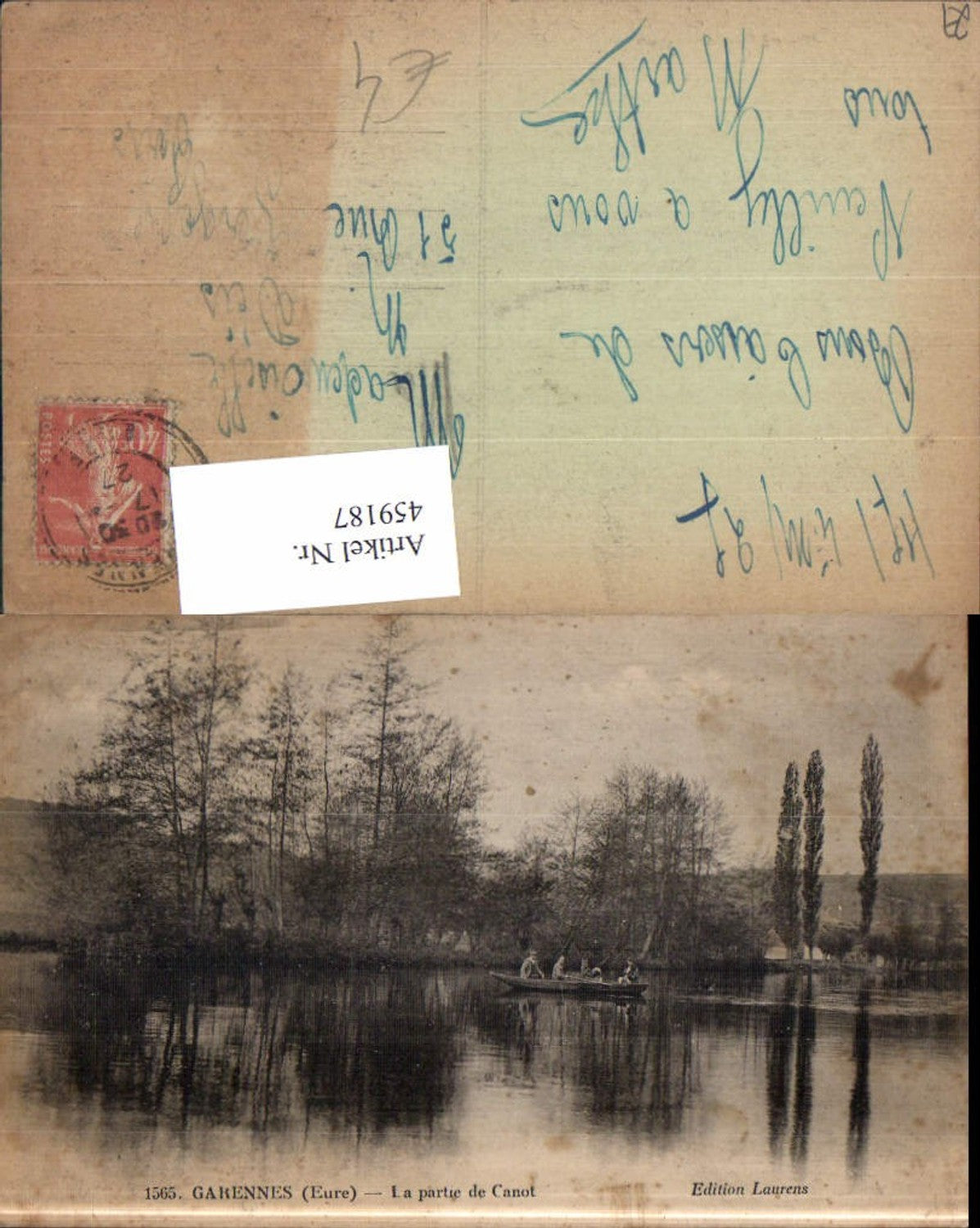459187,Haute-Normandie Eure Garennes La partie de Canot Ruderboot Boot