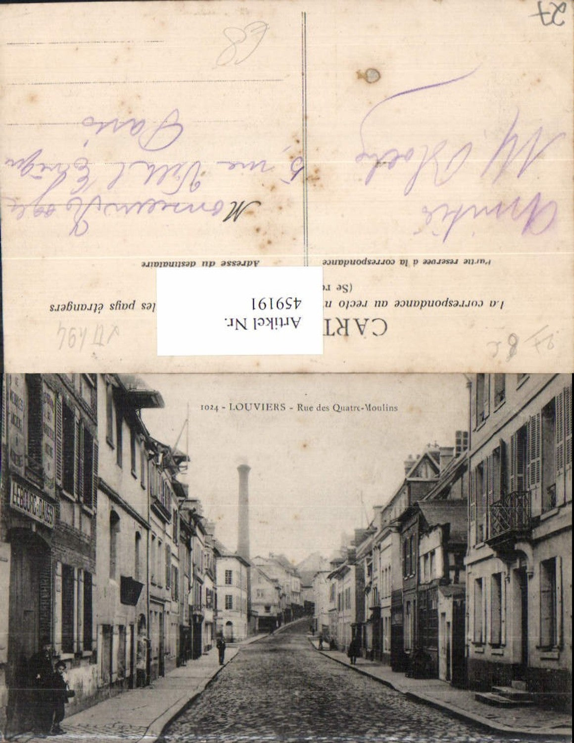459191,Haute-Normandie Eure Louviers Rue des Quatre-Moulins Straßenansicht