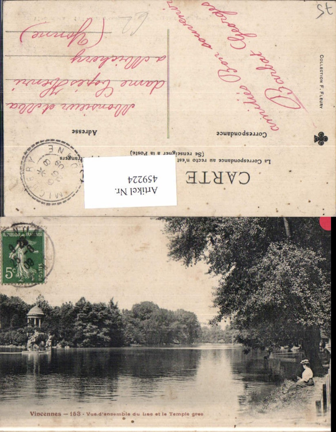 459224,Ile-de France Paris Vincennes Vue d ensemble du Lac et le Temple grec