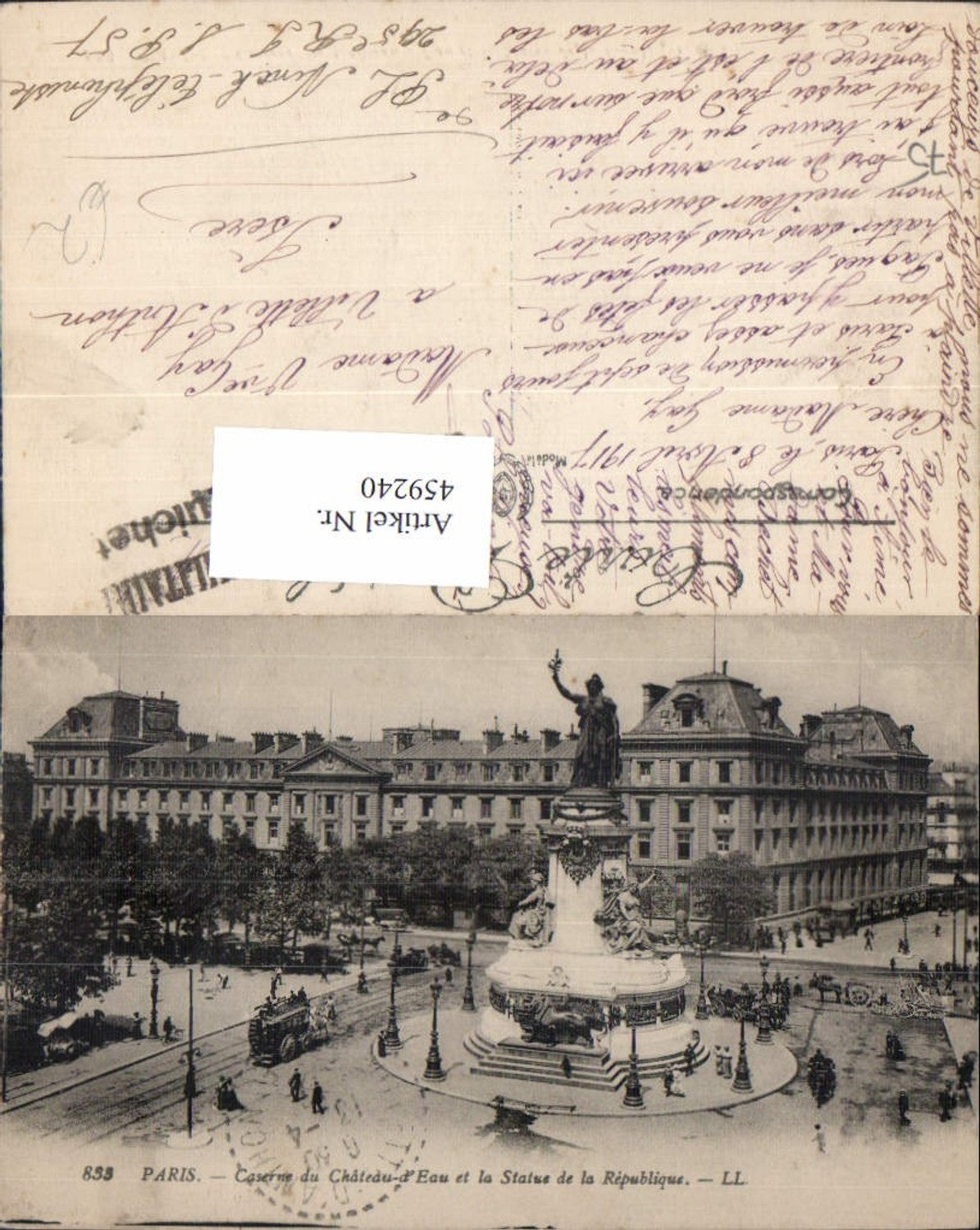459240,Ile-de France Paris Caserne du Chateau d Eau et la Square de la Republique