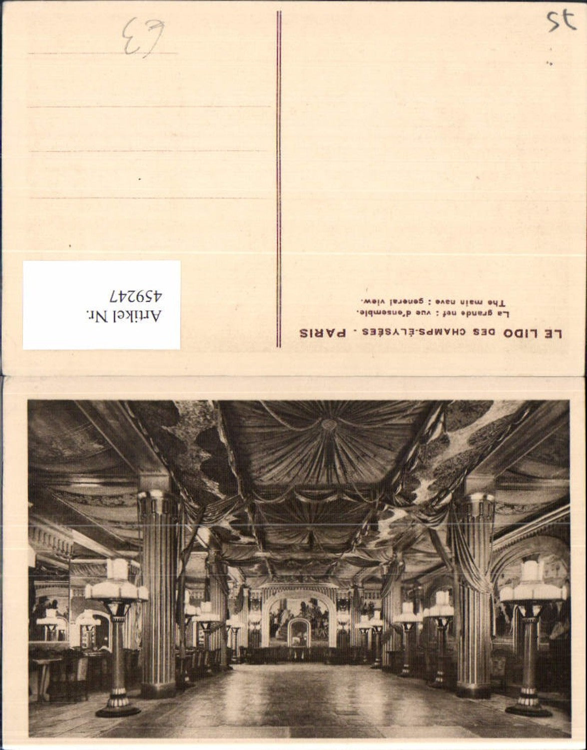 459247,Ile-de France Paris Le Lido des Champs-Elysees La grande nef