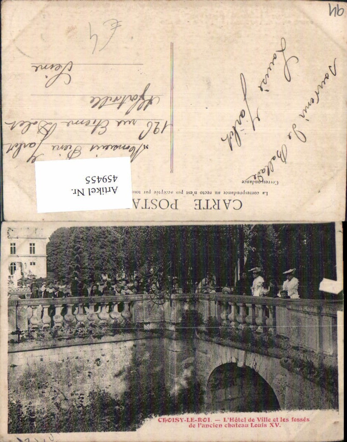 459455,Ile-de-France Val-de-Marne Choisy-Le-Roi L Hotel de Ville and the fosses of the ancient chateau Louis XV