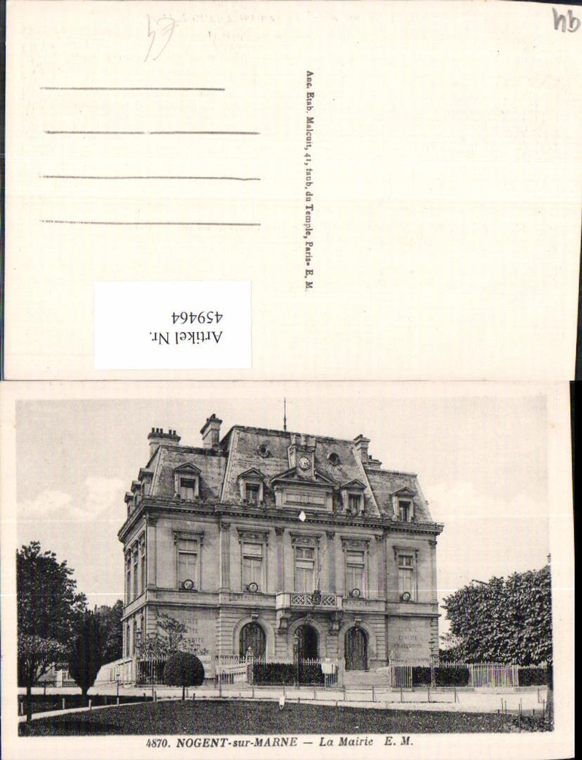 459464,Ile-de-France Val-de-Marne Nogent-sur-Marne La Mairie Rathaus