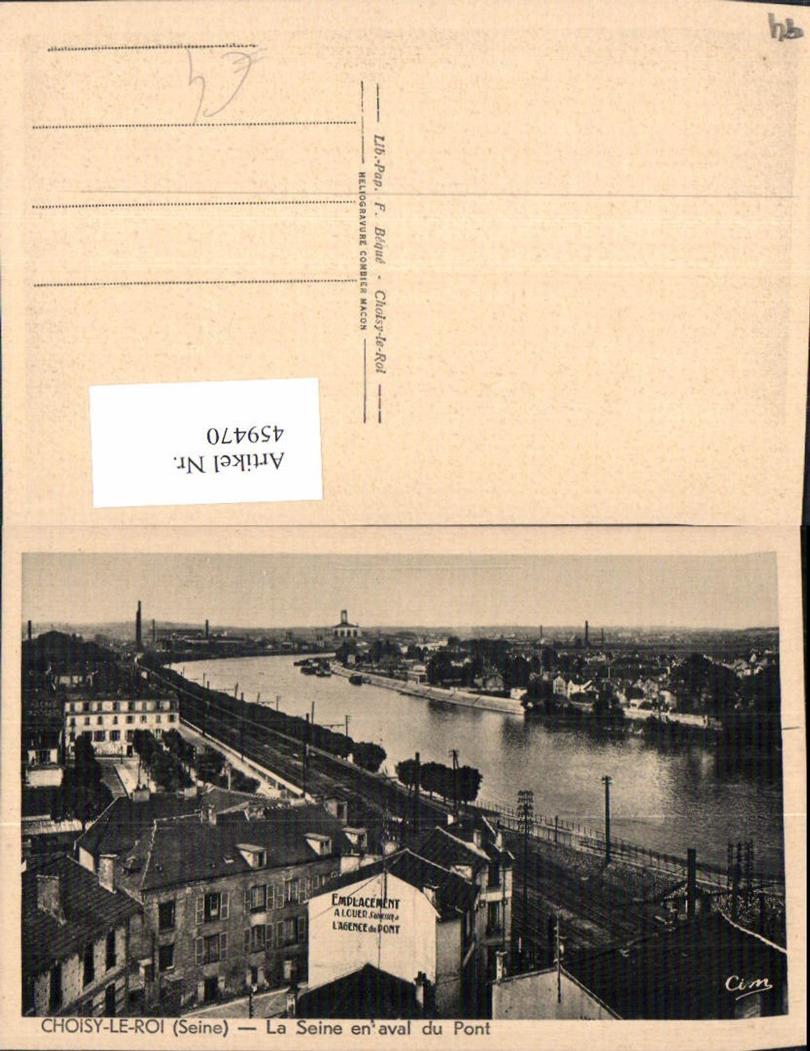 459470,Ile-de-France Val-de-Marne Choisy-le-Roi La Seine en aval du Pont