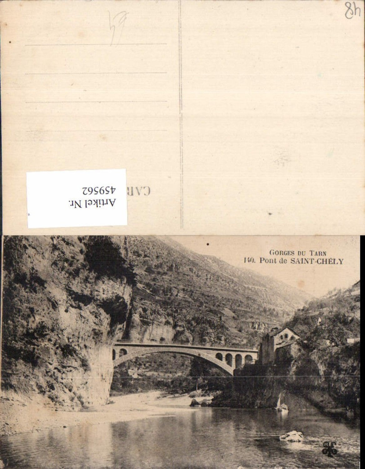 459562,Languedoc-Roussillon Lozere Gorges du Tarn Pont du Saint-Chely Brücke