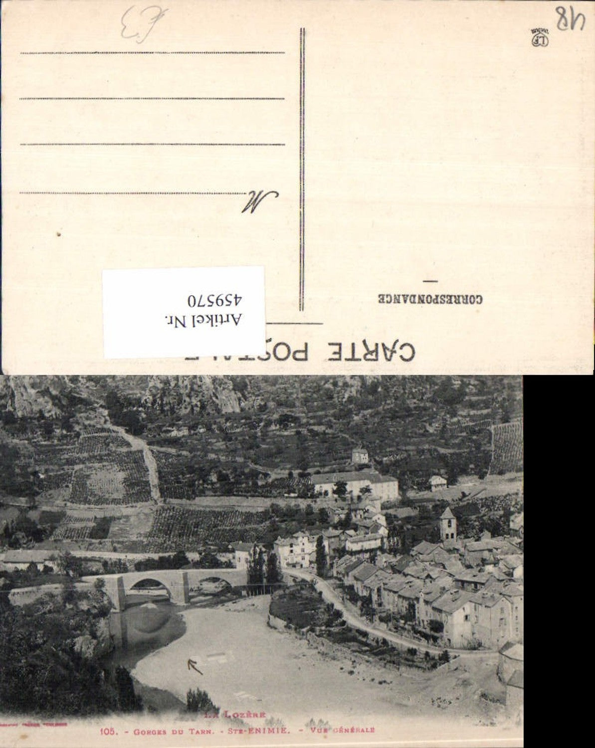 459570,Languedoc-Roussillon Lozere Gorges du Tarn Ste-Enimie Vue generale