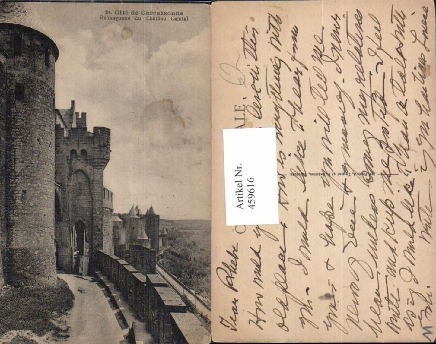 459616,Languedoc-Roussillon Aude Cite de Carcassonne Echauguette du Chateau Cemtal Castle