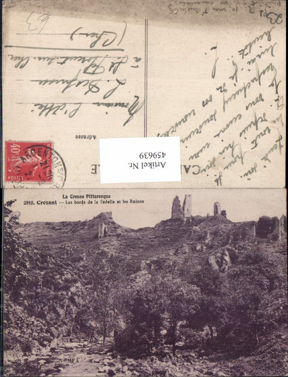 459639,Limousin Creuse Crozant Les bords de la Sedelle et les Ruines