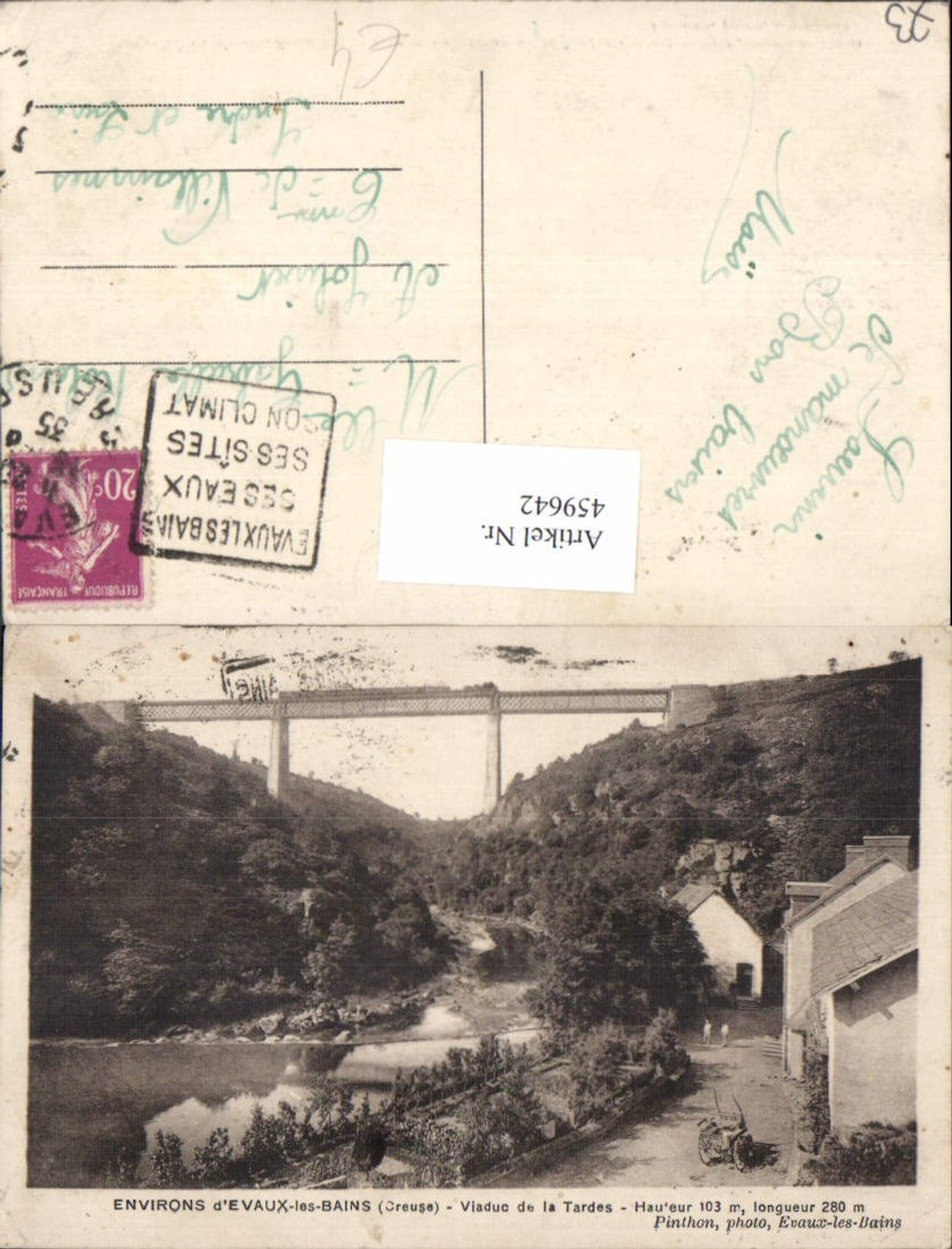 459642,Limousin Creuse Environs d Evaux-les-Bains Viaduc de la Tardes Brücke