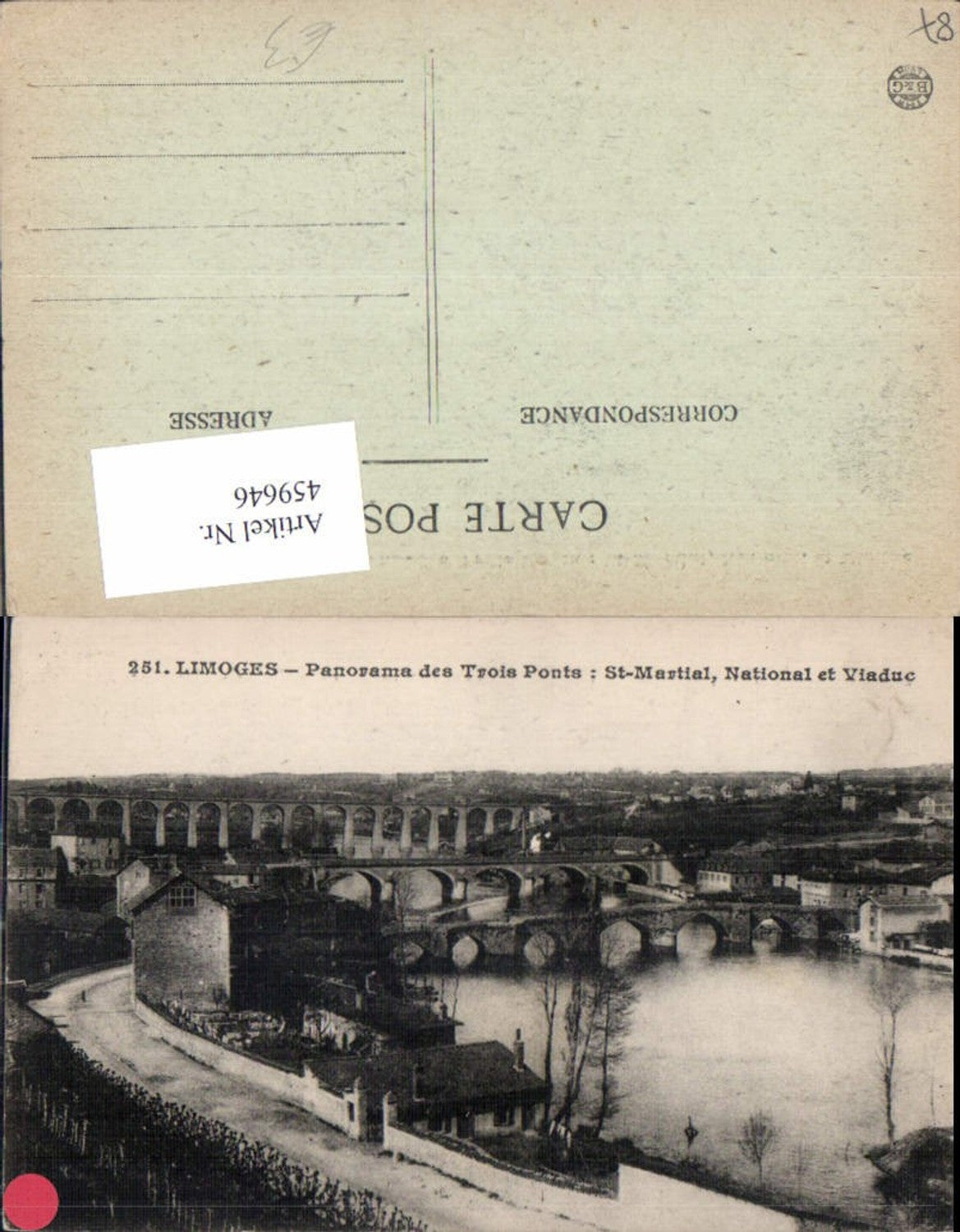 459646,Limousin Haute-Vienne Limoges Panorama des Trois Ponts Brücken