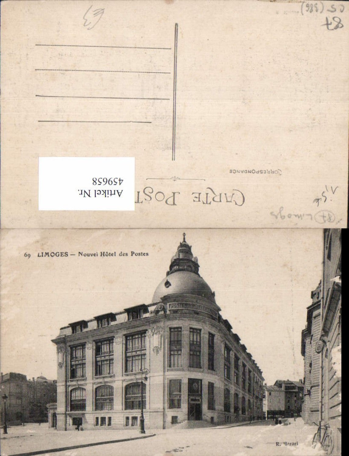 459658,Limousin Haute-Vienne Limoges Nouvei Hotel des Postes Gebäude Post Postwesen