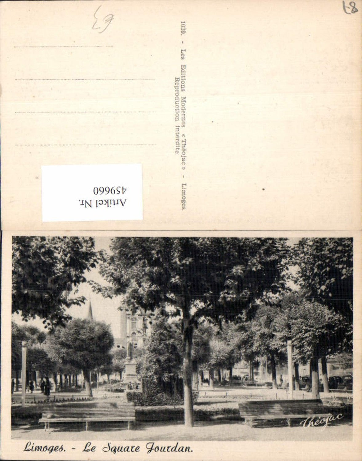 459660,Limousin Haute-Vienne Limoges Le Square Jourdan Platzansicht
