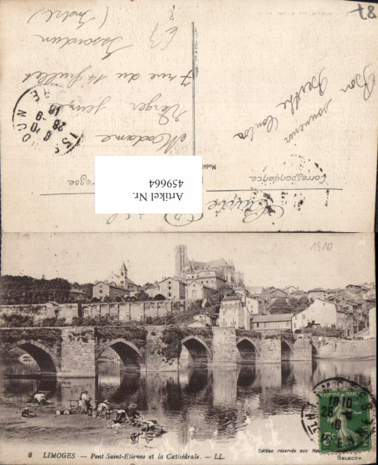 459664,Limousin Haute-Vienne Limoges Pont Saint Etienne et la Cathedrale Brücke Kathedrale