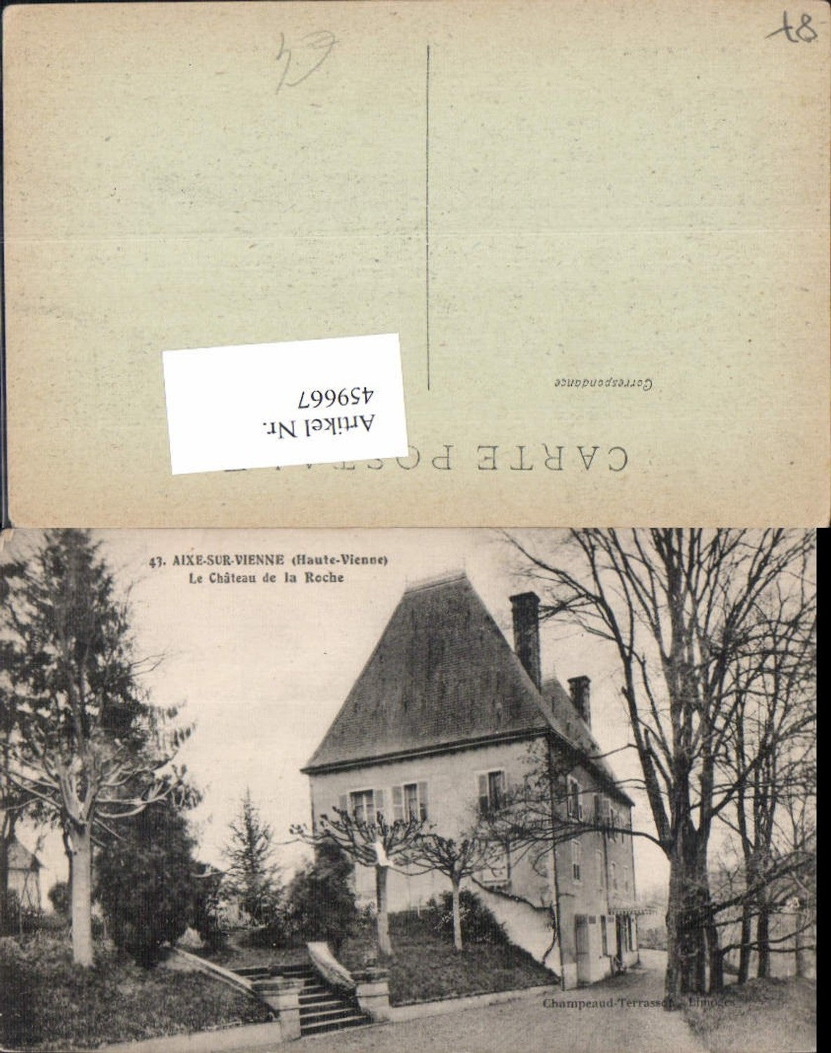 459667,Limousin Haute-Vienne Aixe-sur-Vienne Le Chateau de la Roche Schloss