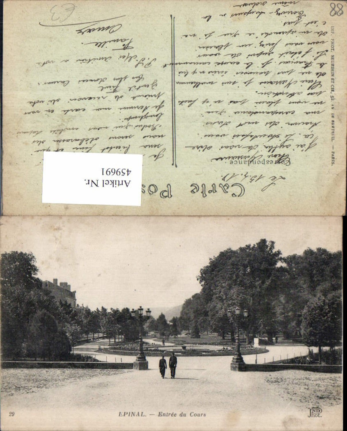 459691,Lothringen Vosges Epinal Entree du Cours Soldat