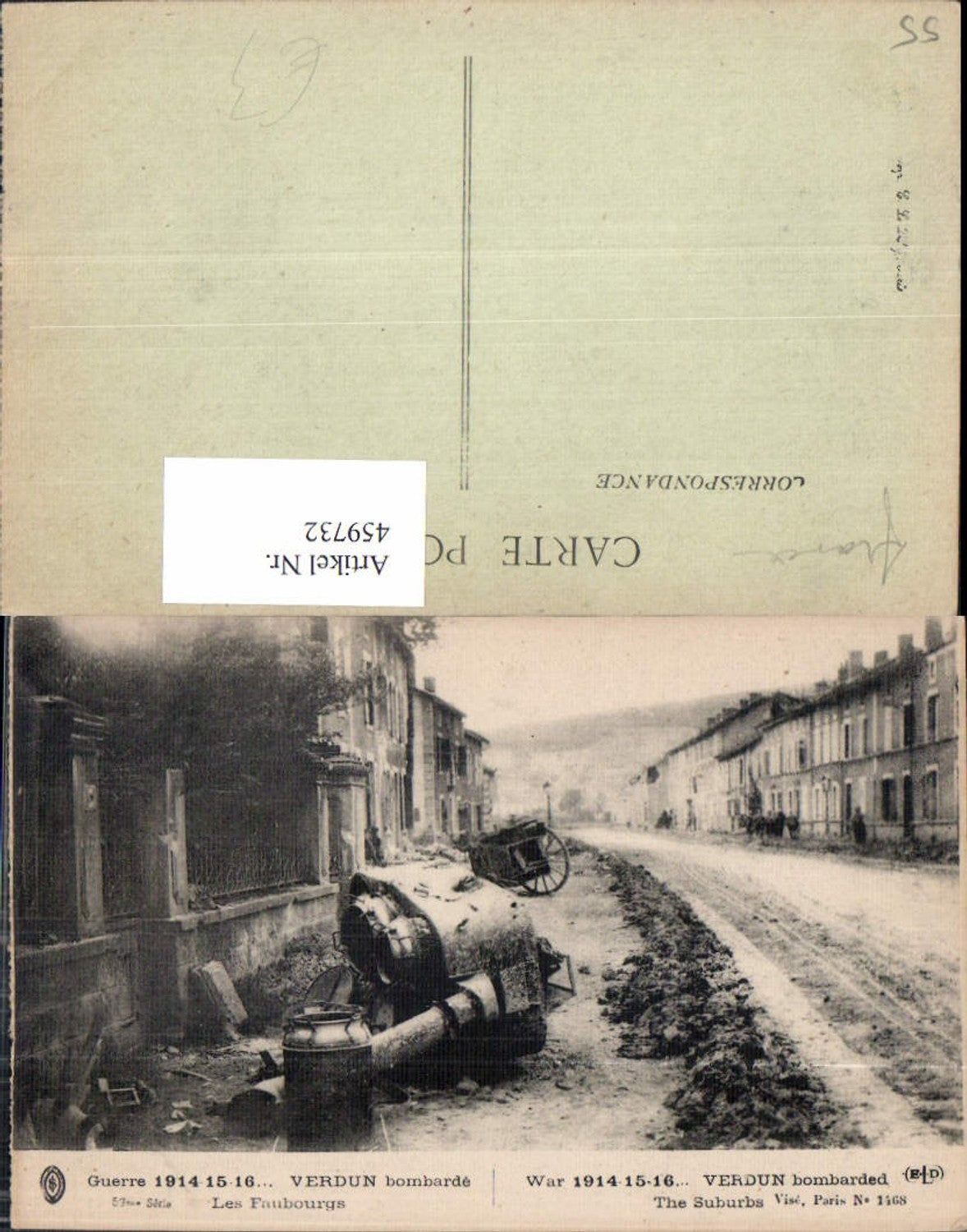 459732,Lothringen Meuse Verdun Les Faubourgs Bombarded