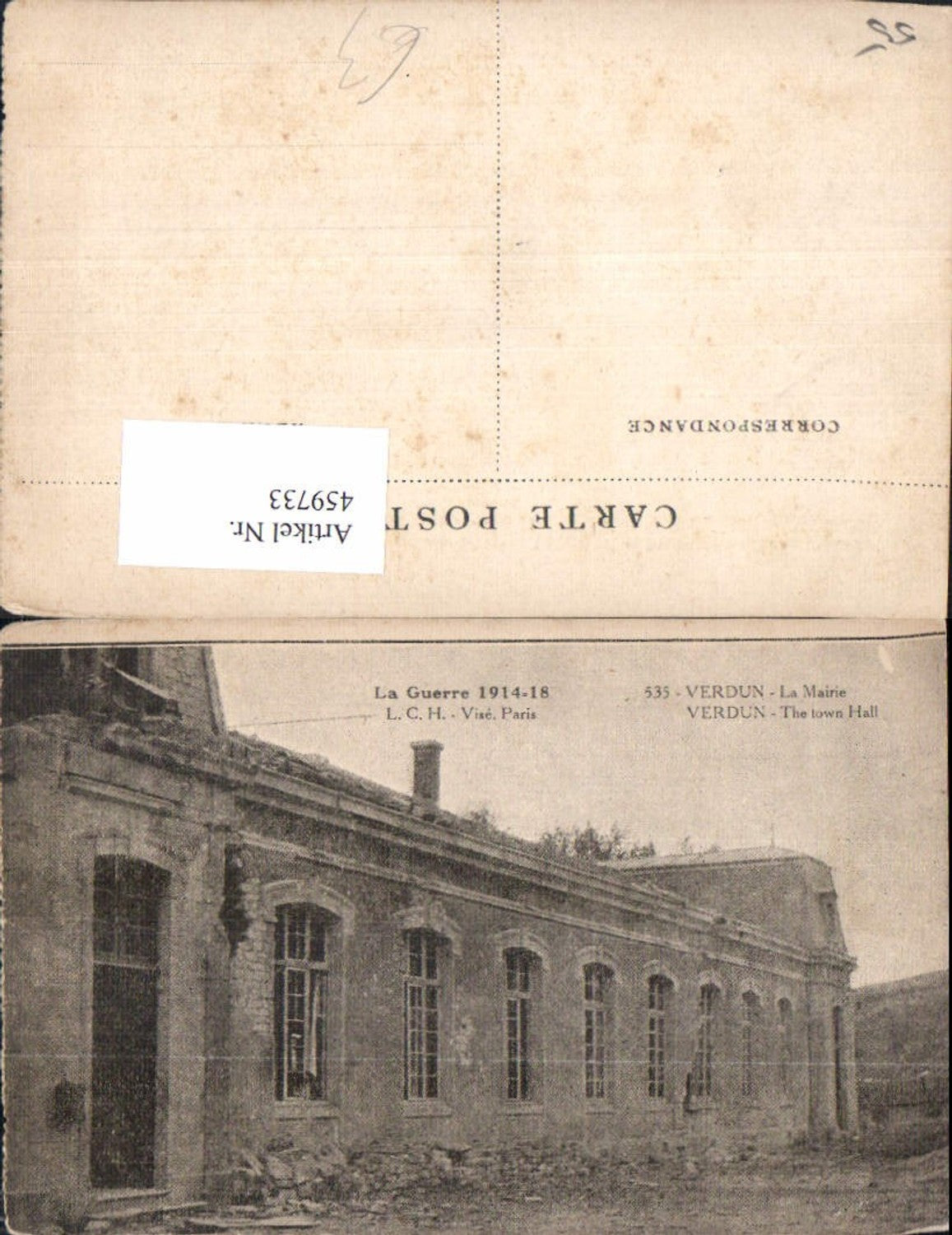 459733,Lothringen Meuse Verdun La Mairie Rathaus
