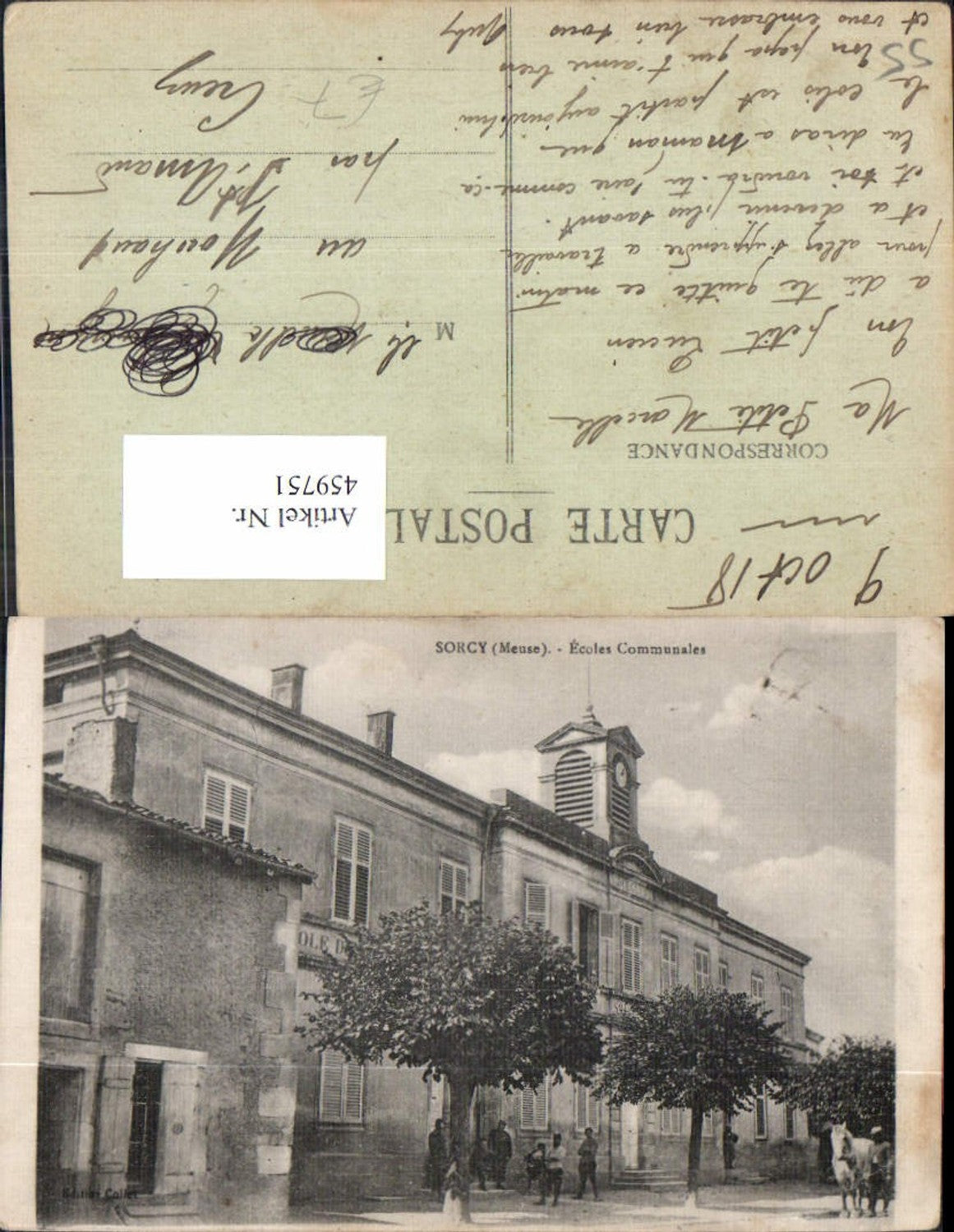 459751,Lothringen Meuse Sorcy Ecoles Communales Soldaten Gebäude