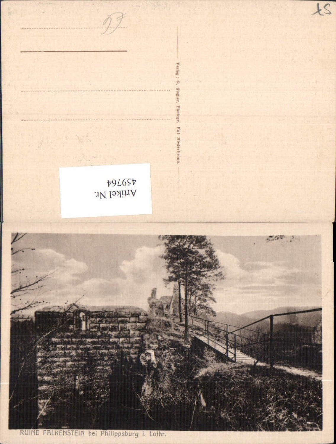 459764, Lorraine Moselle Ruin Falkenstein near Philippsburg