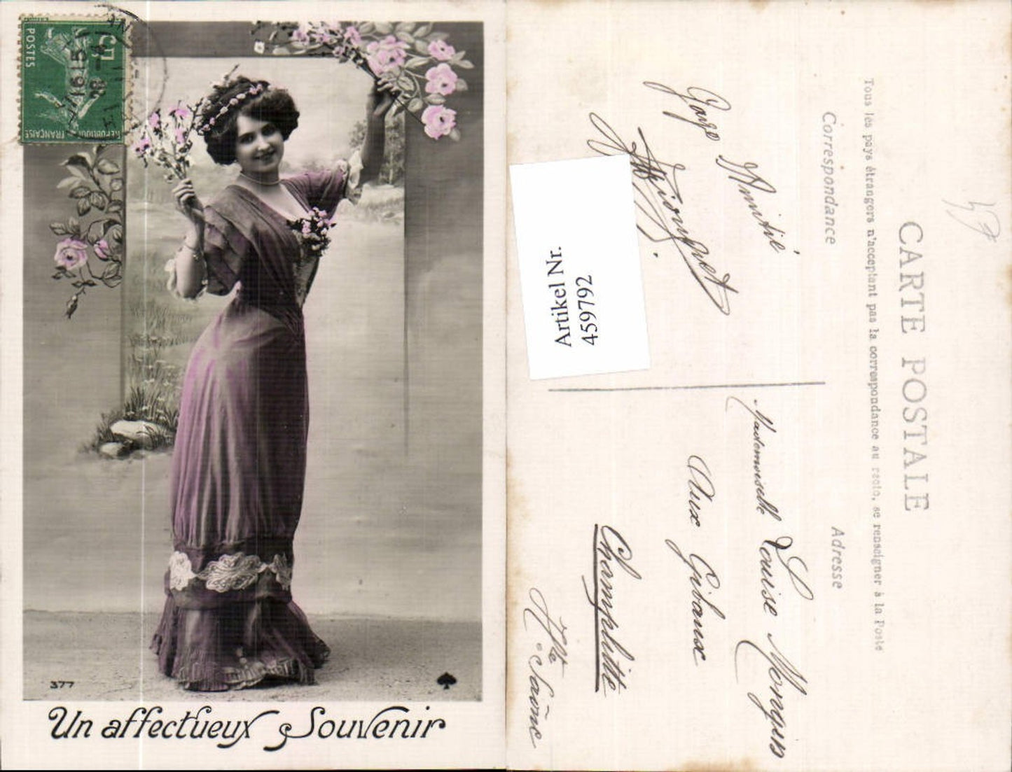 459792, Woman Dress Fashion Flowers Edwardian Girl Fashion Woman Beauty Photo Postcard