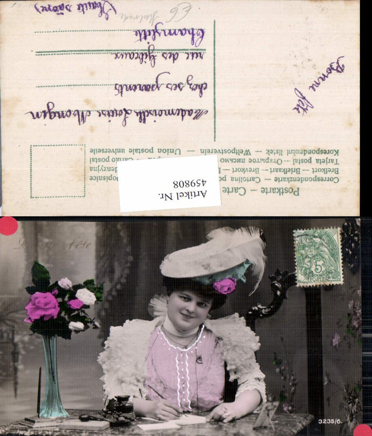 459808,Woman Edwardian Girl Hat Hat Fashion Hat Fashion Beauty Woman Photo Postcard