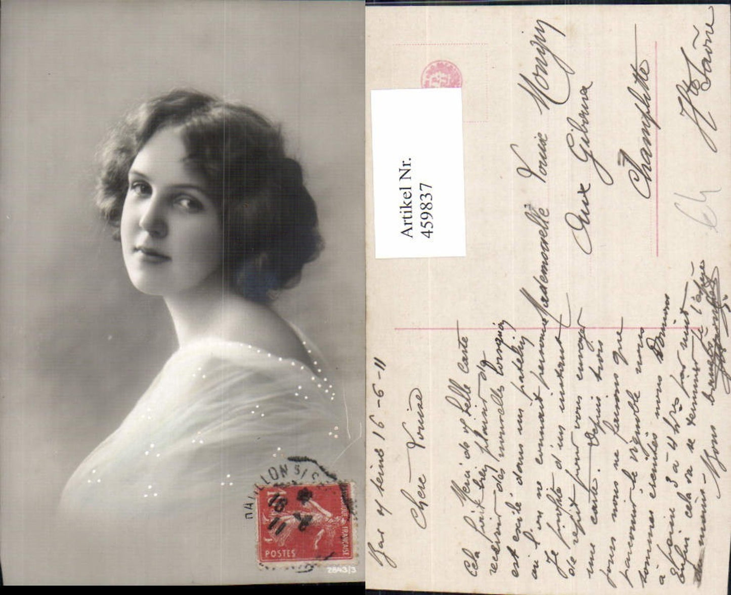 459837,Woman Portrait Edwardian Girl Fashion Photo Postcard