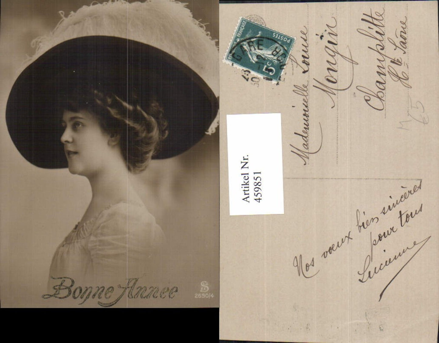 459851,Frau Hut Hat Hutmode Edwardian Girl Fashion Mode Photo Postcard