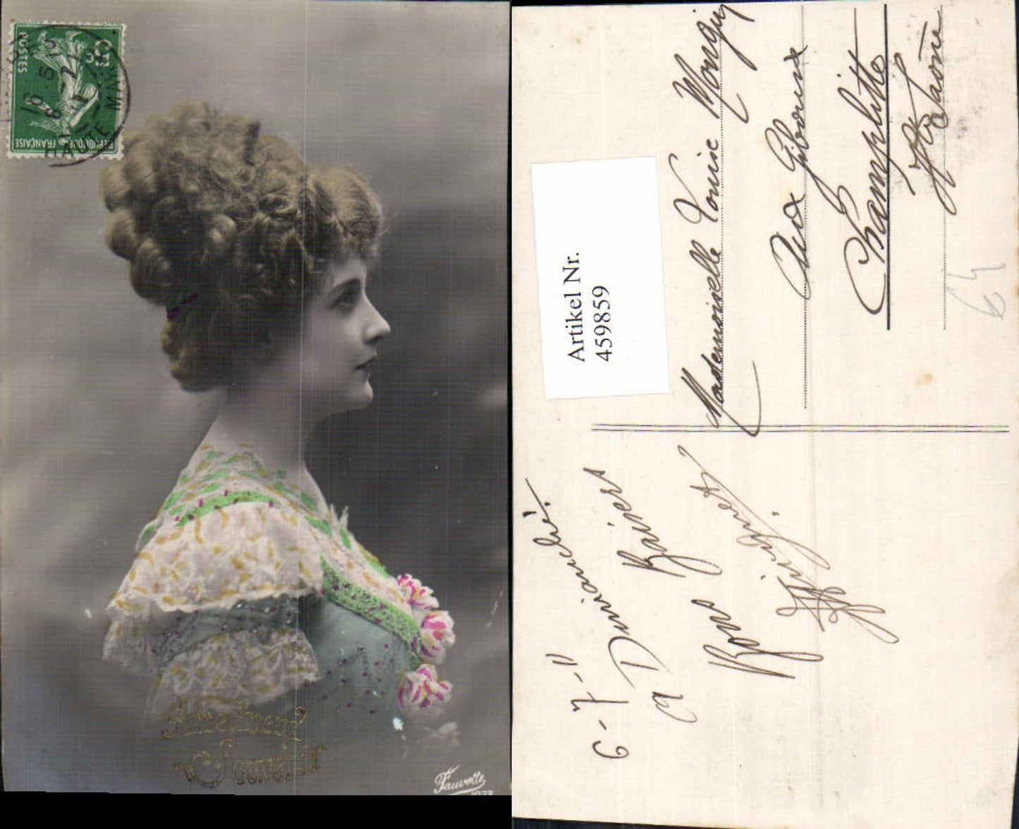 459859,Frau Lockenkopf Edwardian Girl Fashion Mode Photo Postcard