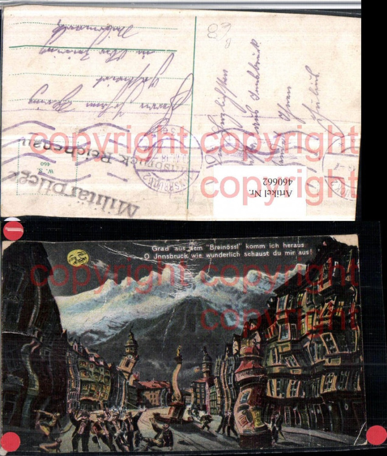 460662,Künstler AK Innsbruck Betrunkene Mondgesicht Trinkerhumor