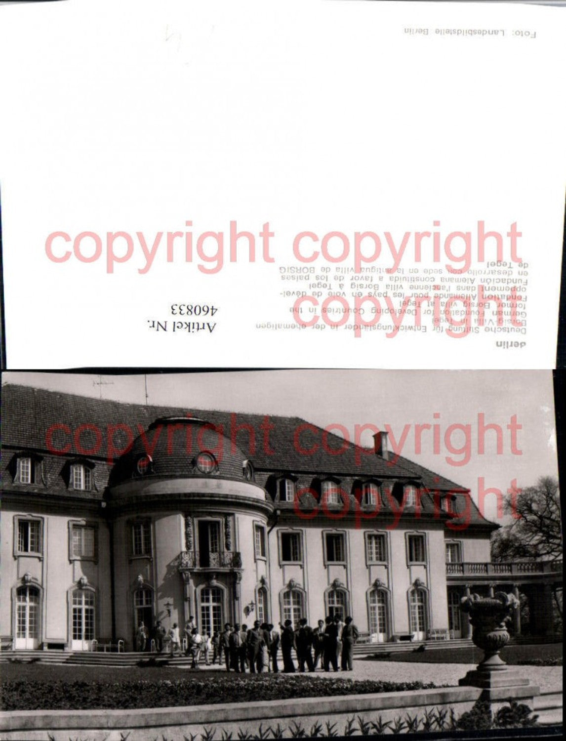 460833,Berlin Tegel Deutsche Stiftung für Entwicklungsländer Villa