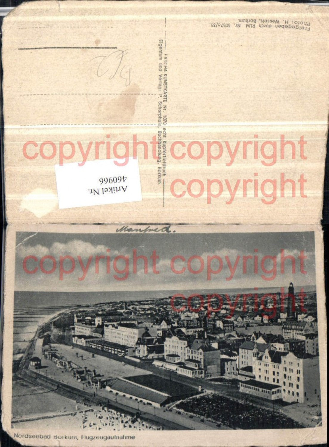 460966,Nordseebad Borkum Totale Fliegeraufnahme