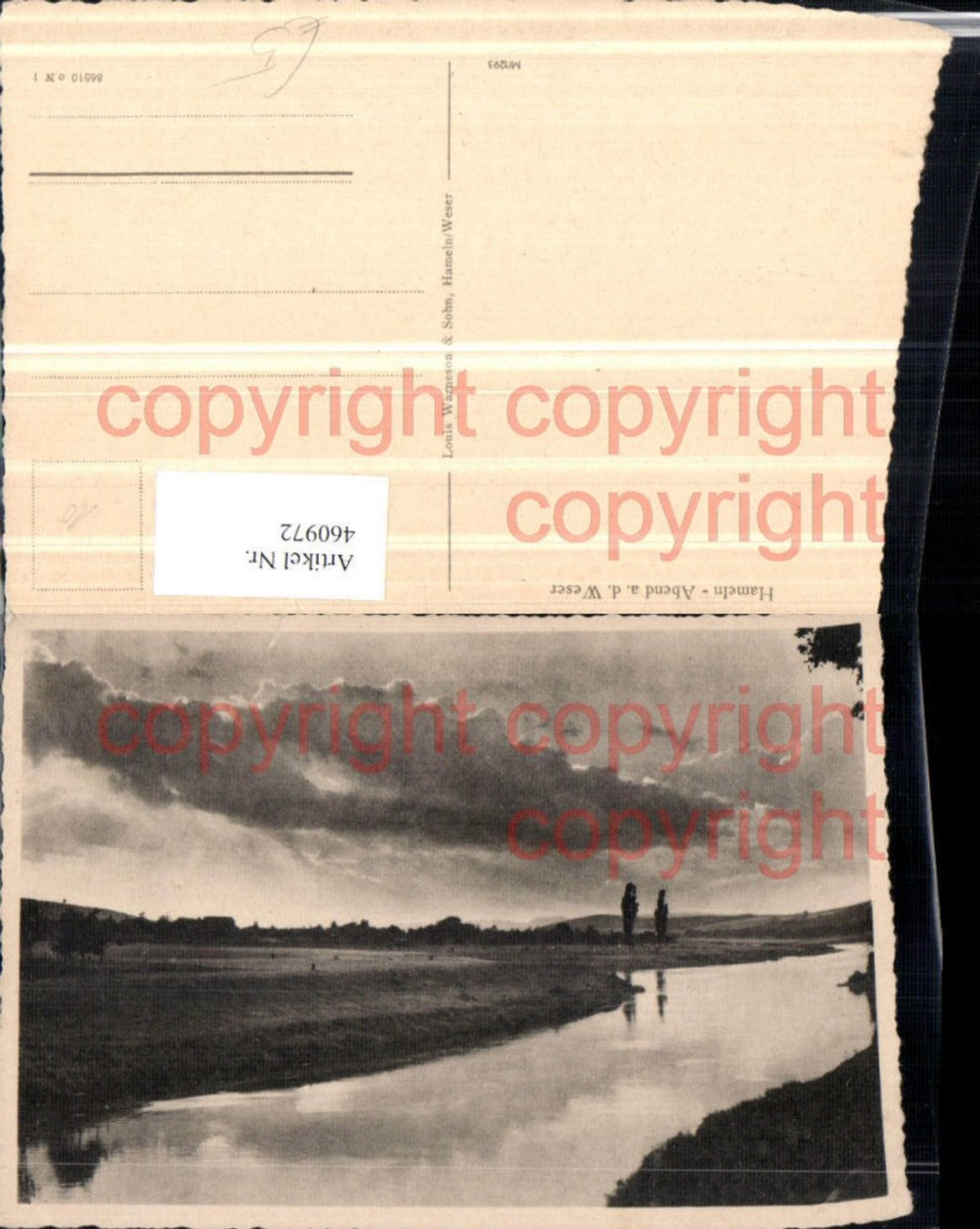 460972,Hameln Abend an d. Weser Landschaft