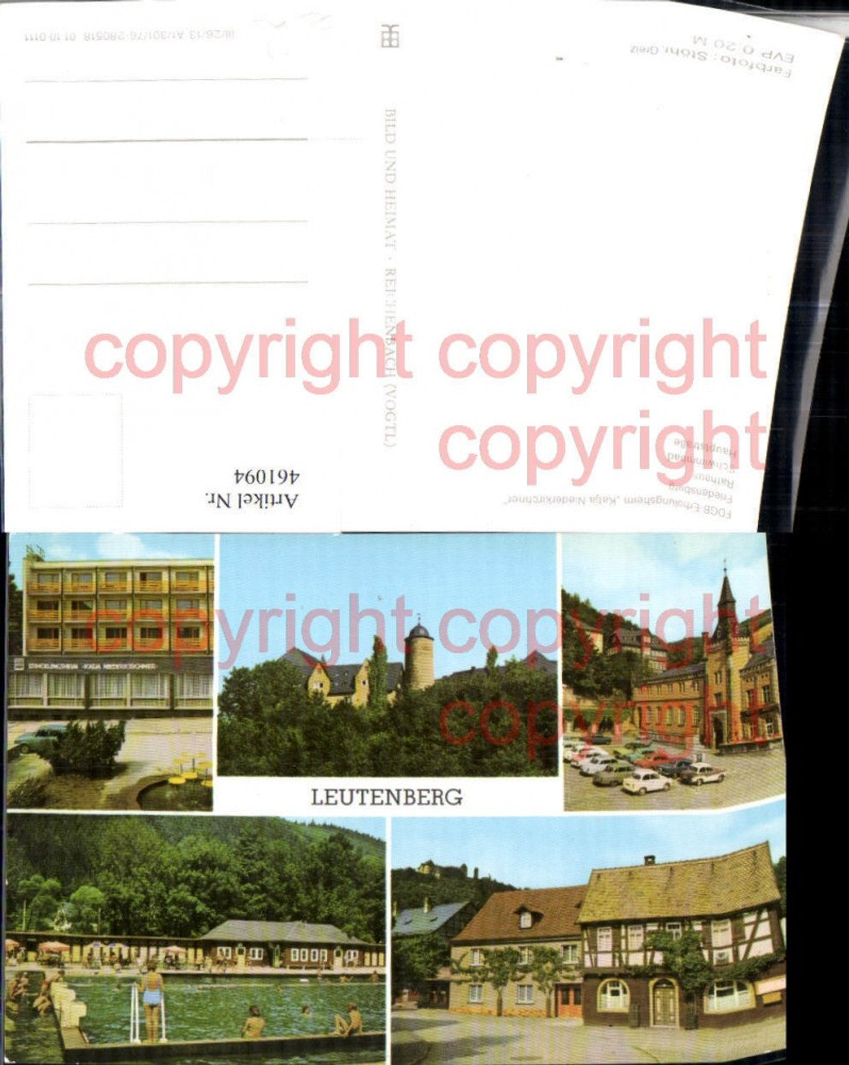 461094,Leutenberg Rathaus Schwimmbad Mehrbildkarte pub VEB