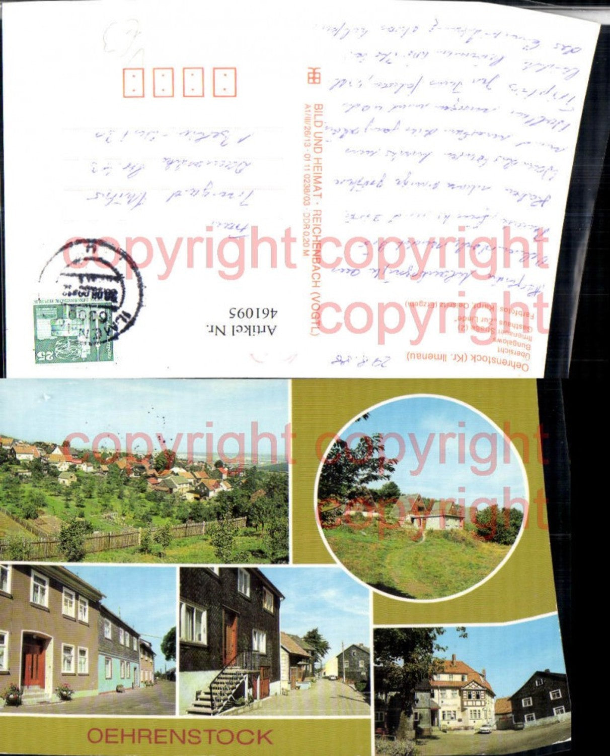 461095, Oehrenstock partial view bungalows inn multi-view postcard pub VEB