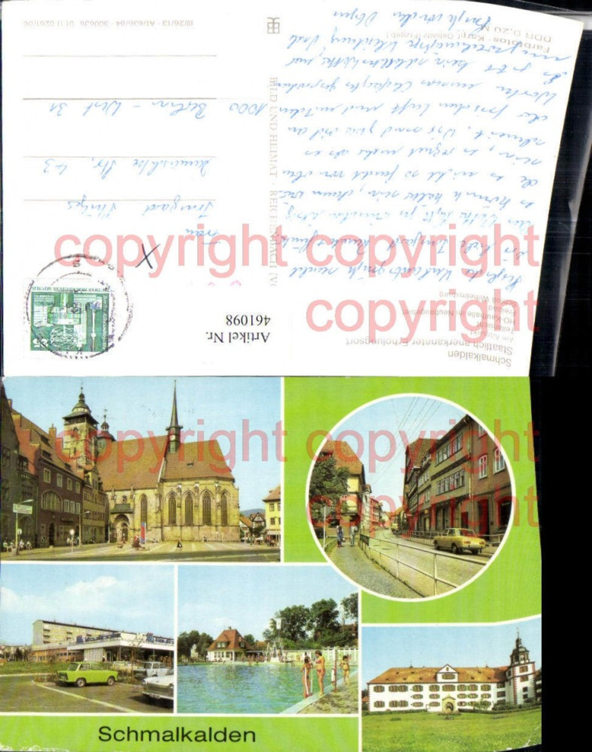 461098, Schmalkalden Castle, outdoor swimming pool, shopping center, multi-image postcard, pub, VEB