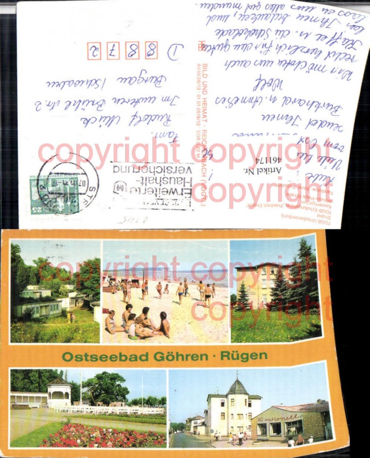 461174,Ostseebad Göhren auf Rügen Strandleben Heim Mehrbildkarte pub VEB