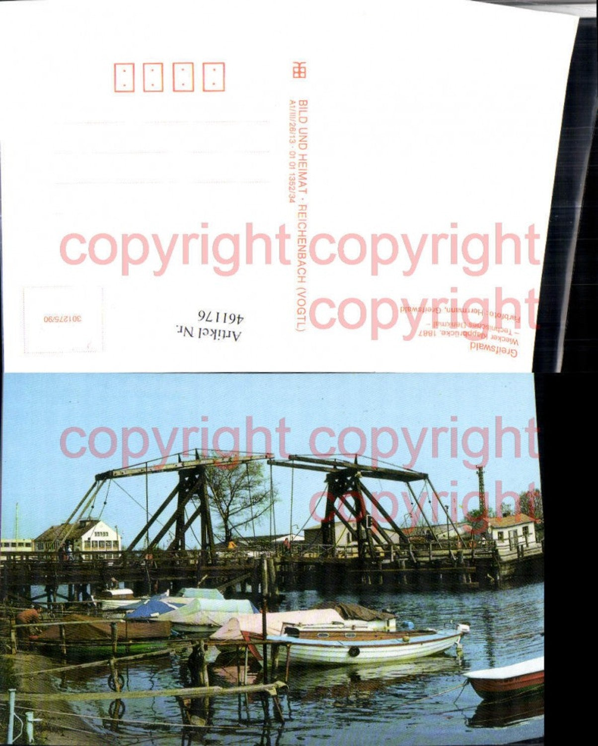 461176,Greifswald Wiecker Klappbrücke Boote pub VEB