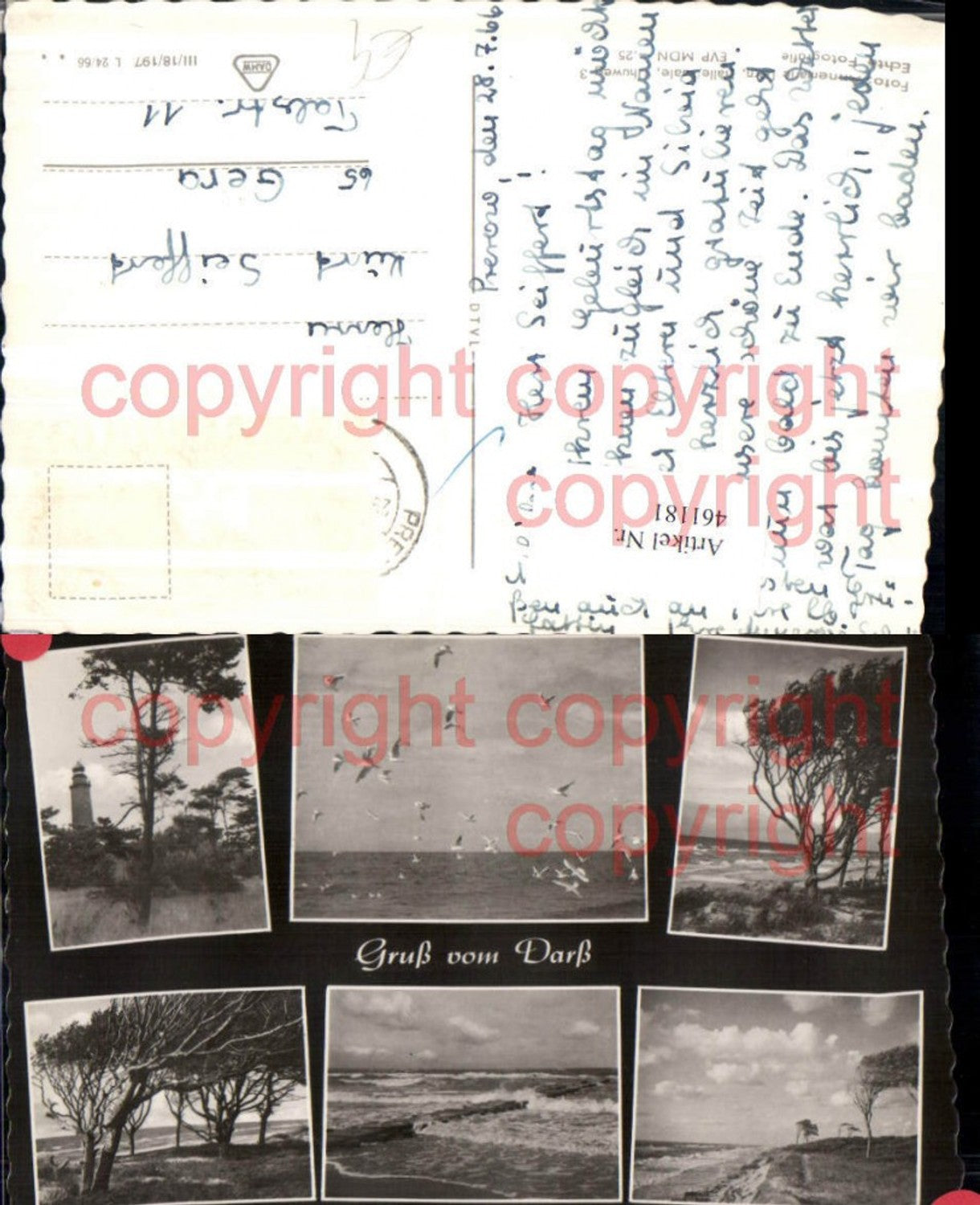 461181,Darß b. Ribnitz-Damgarten Strand Leuchtturm Mehrbildkarte