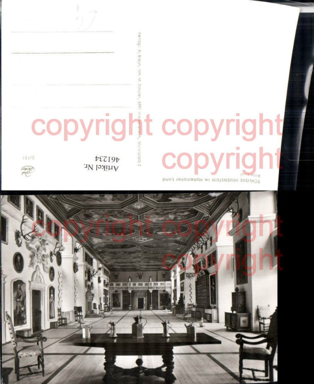 461234,Schloss Neuenstein im Hohenloher Land Rittersaal Innenansicht