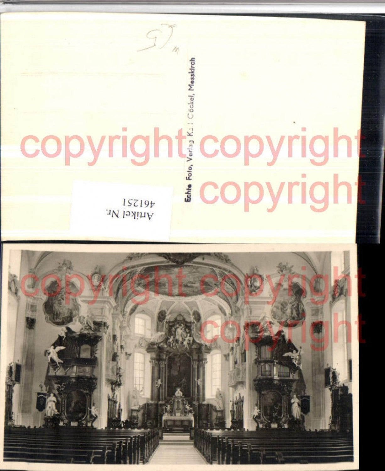 461251,Foto AK Messkirch Meßkirch Kirche Innenansicht