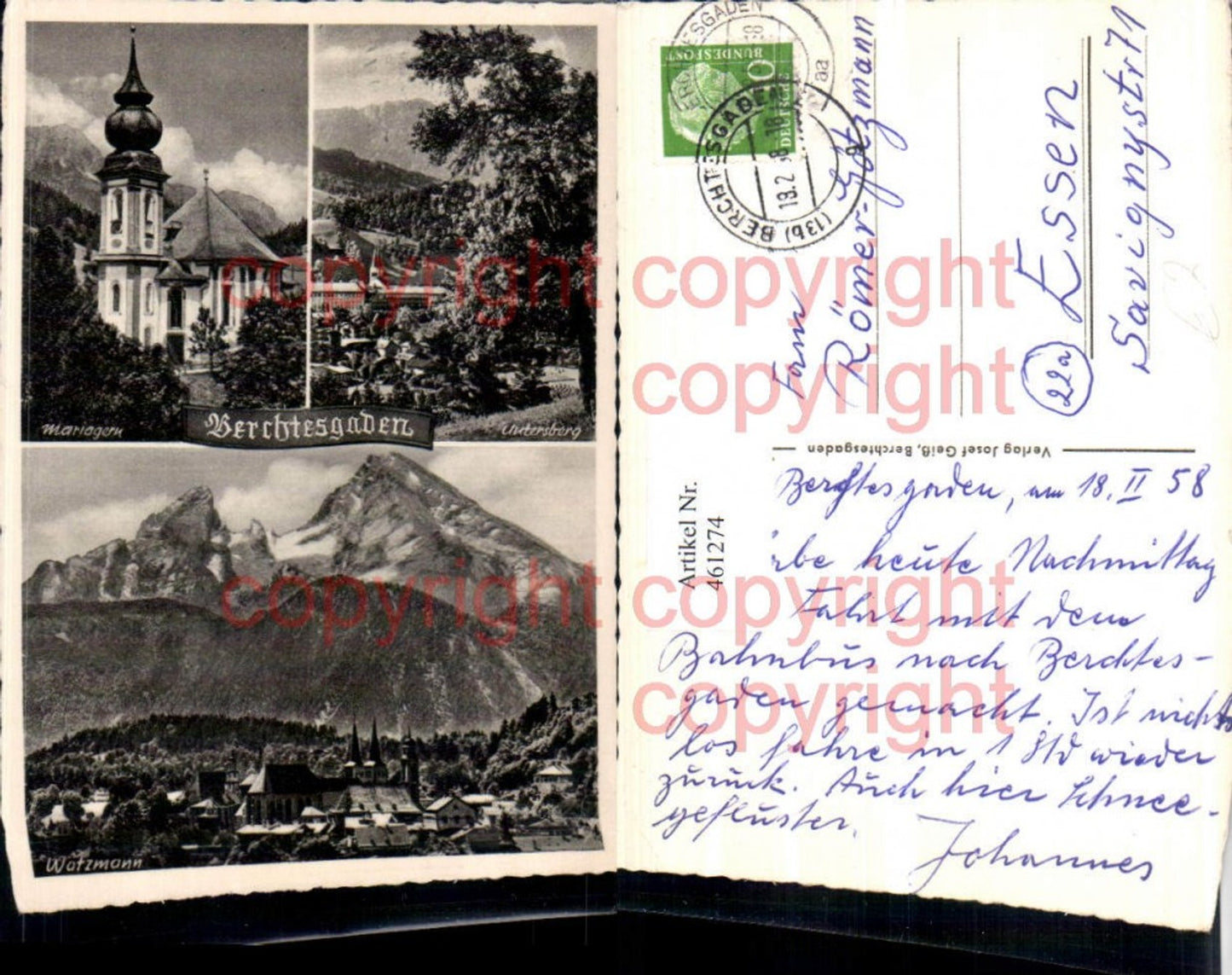 461274,Berchtesgaden Totale Mariagern Kirche Mehrbildkarte