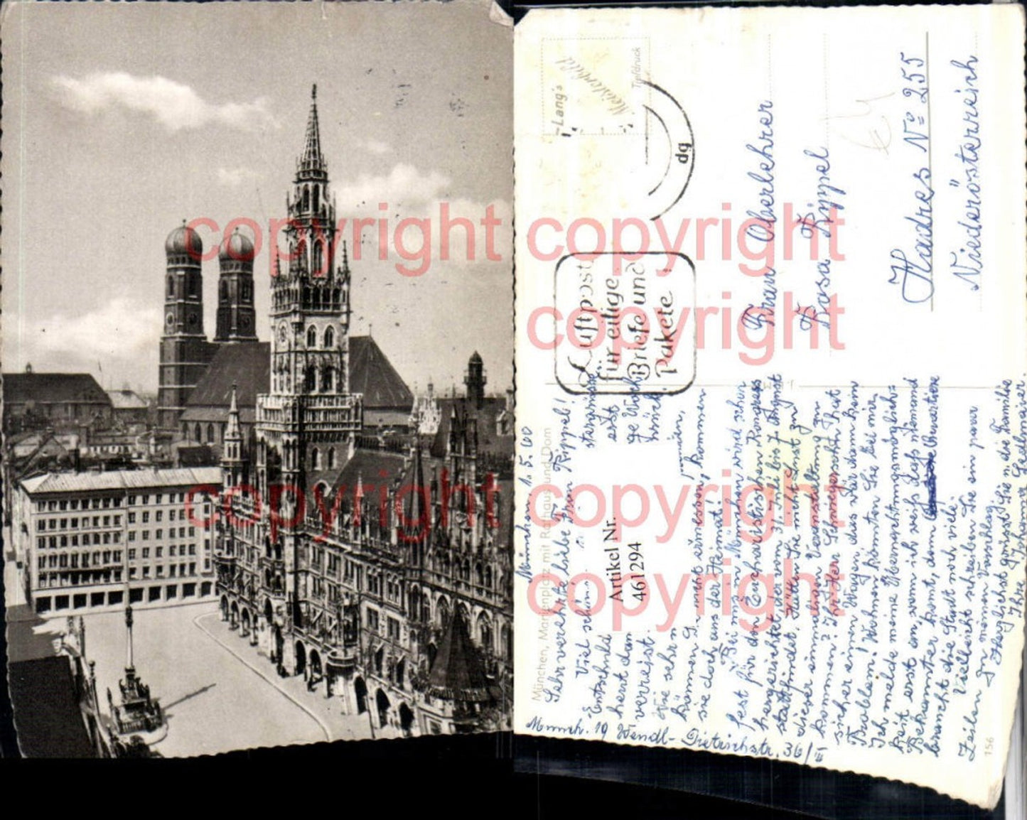 461294,München Marienplatz m. Rathaus u. Dom Kirche