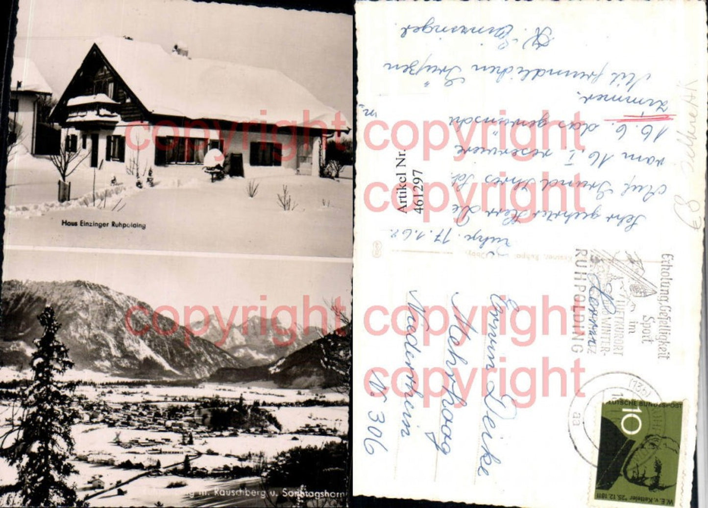 461297,Seltene AK Ruhpolding Totale Haus Einzinger Mehrbildkarte