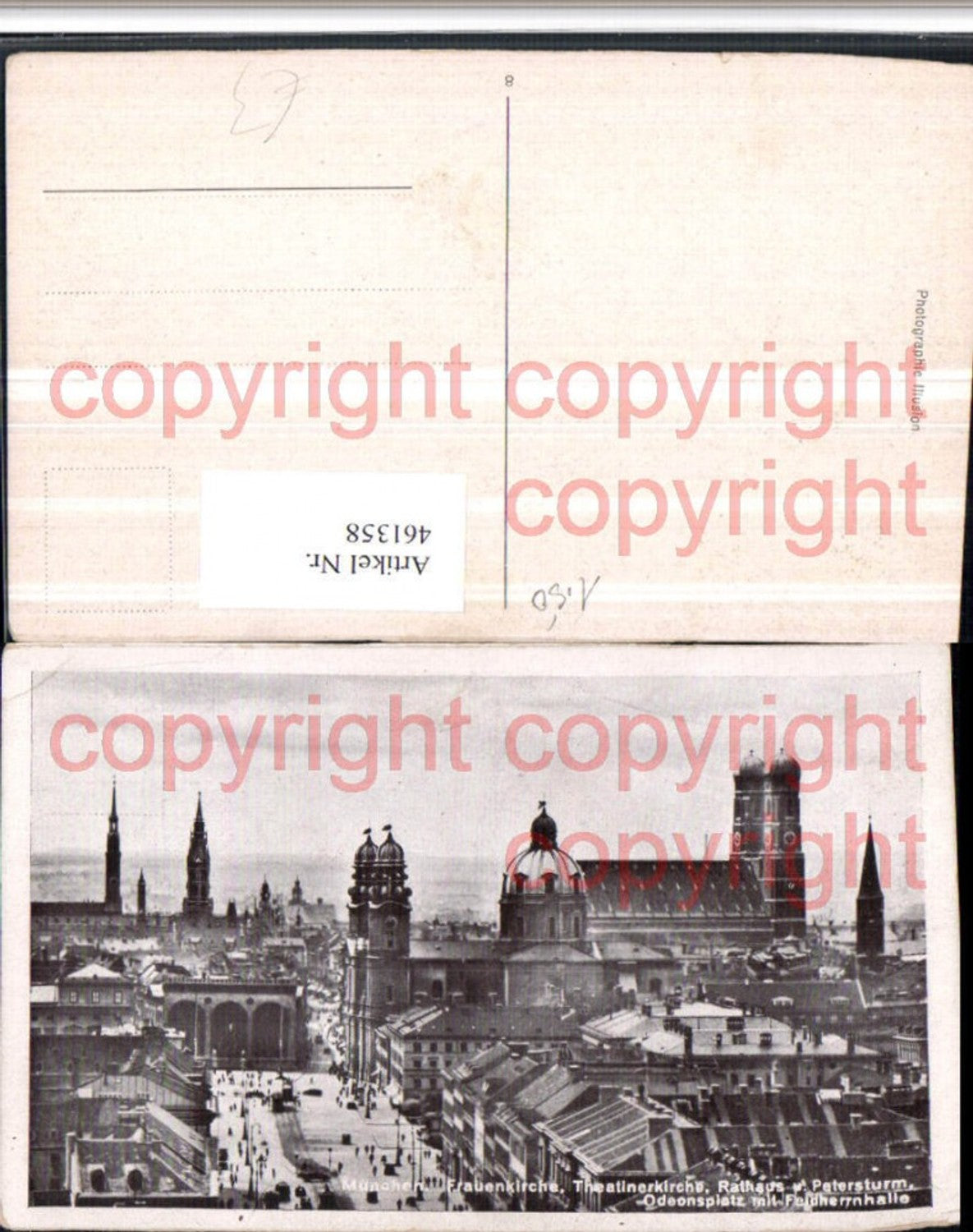 461358,München Teilansicht m. Frauenkirche Rathaus Feldherrnhalle