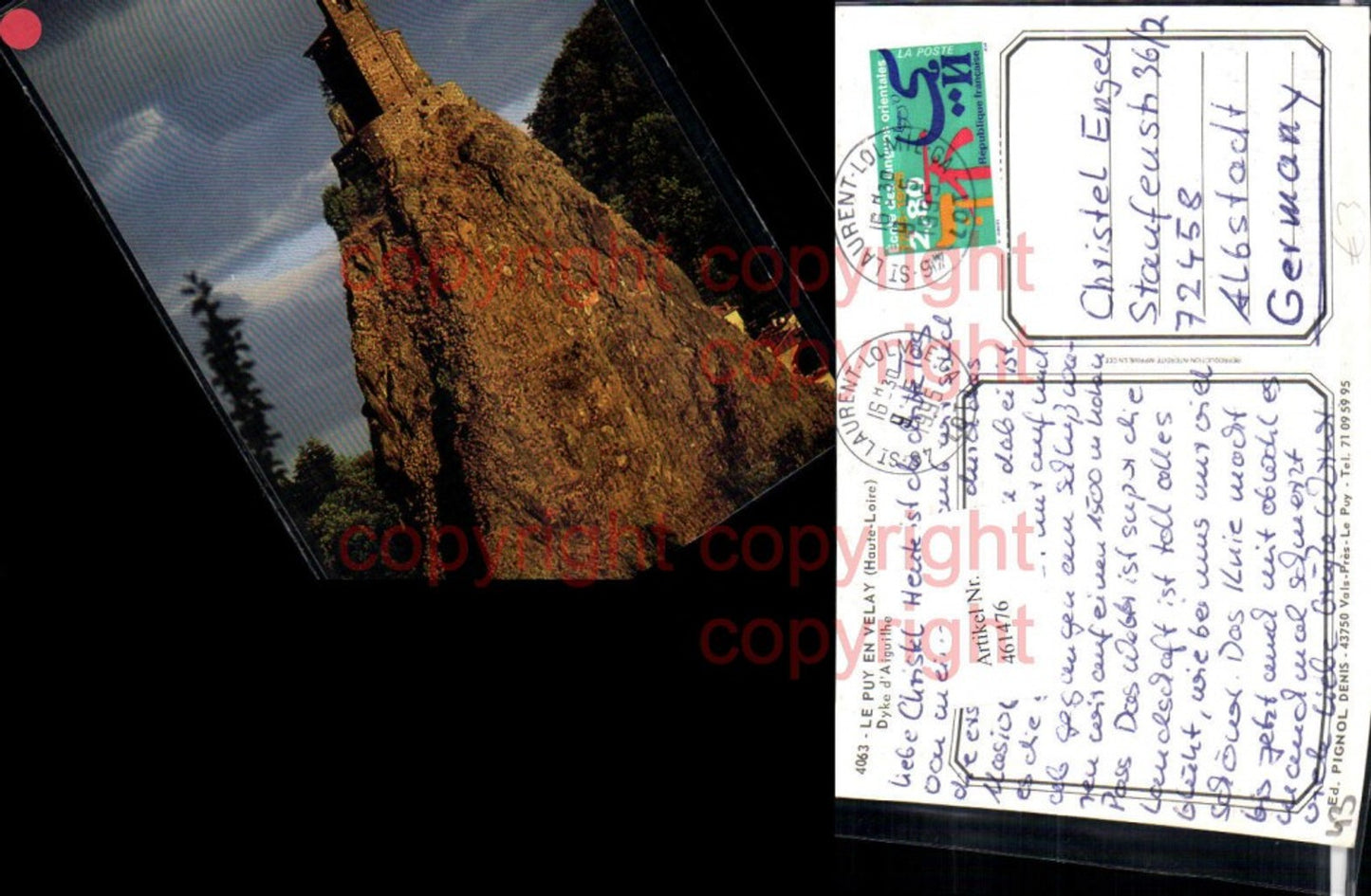 461476,Auvergne Haute-Loire Puy en Velay Dyke Aiguilhe Kirche