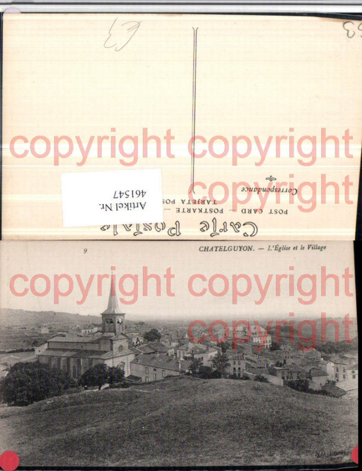 461547,Auvergne Puy-de-Dome Chatel-Guyon Eglise et Village Totale Kirche