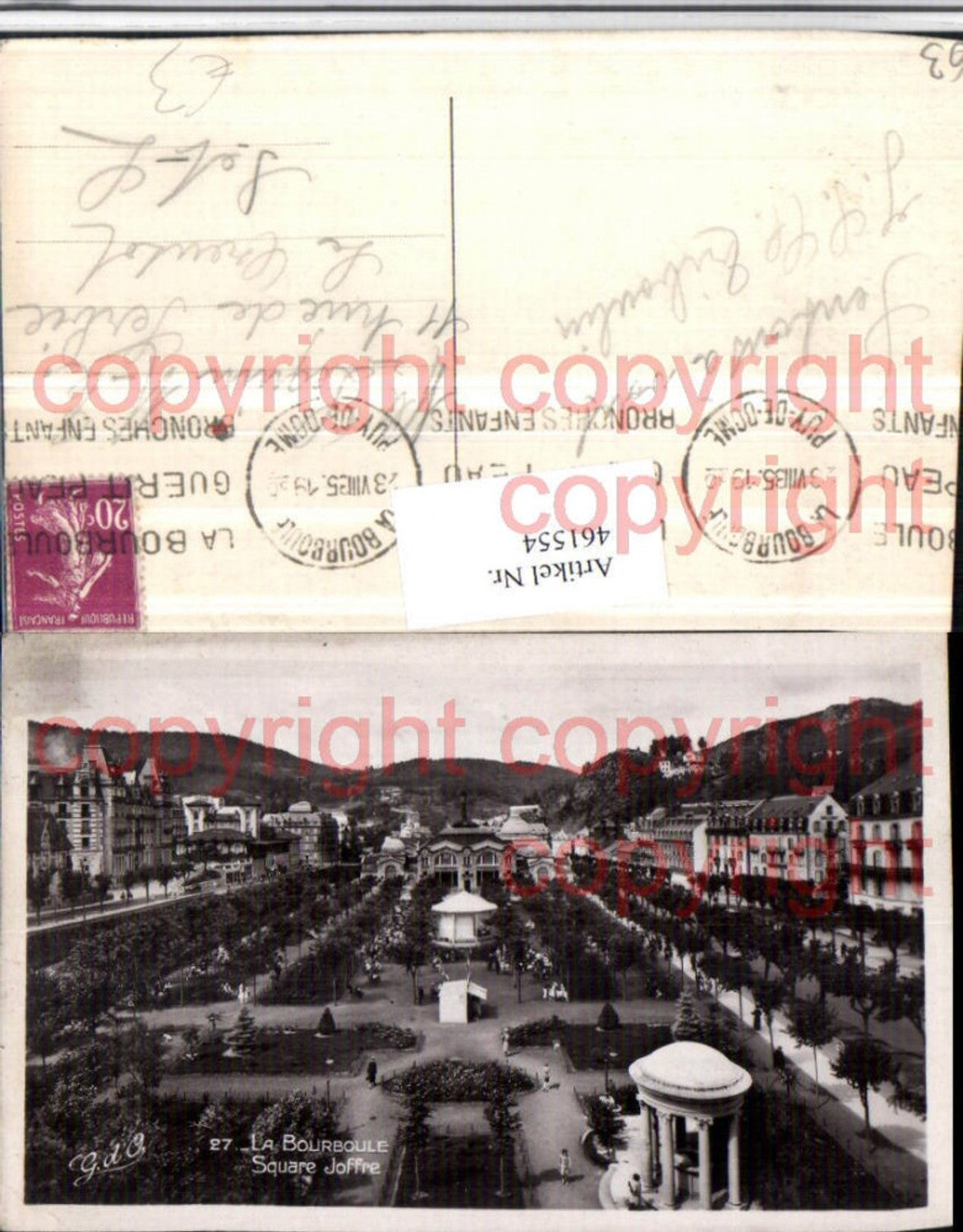 461554,Auvergne Puy-de-Dome La Bourboule Square Joffre Platz